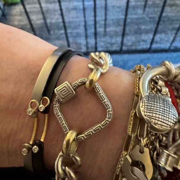 Marla Aaron MiniMega Curb Chain Silver Bracelet with gold loops - Picture 6 of 6